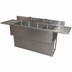 Thumbnail image #5 for BK Resources 96-Inch Wide Slim-Line 4-Compartment Underbar Sink with Dual Drainboards and Faucets