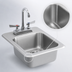 Thumbnail image #4 for Vollrath 13 x 17 Inch Drop-In Self-Rimming Single Bowl Underbar Sink with Gooseneck Faucet and Strainer