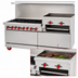 Thumbnail image #4 for American Range 72-Inch Commercial Gas Restaurant Range with 6 Open Burners, 36-Inch Right-Side Raised Griddle/Broiler, and 2 Storage Bases