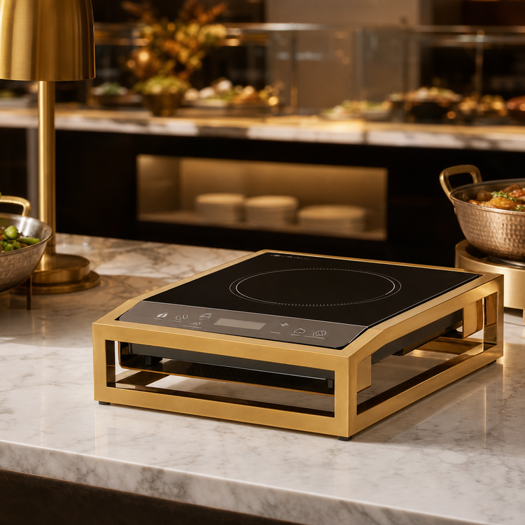 Product image #5 for Cal-Mil Brooklyn Countertop Induction Cooktop, Antique Brass Finish