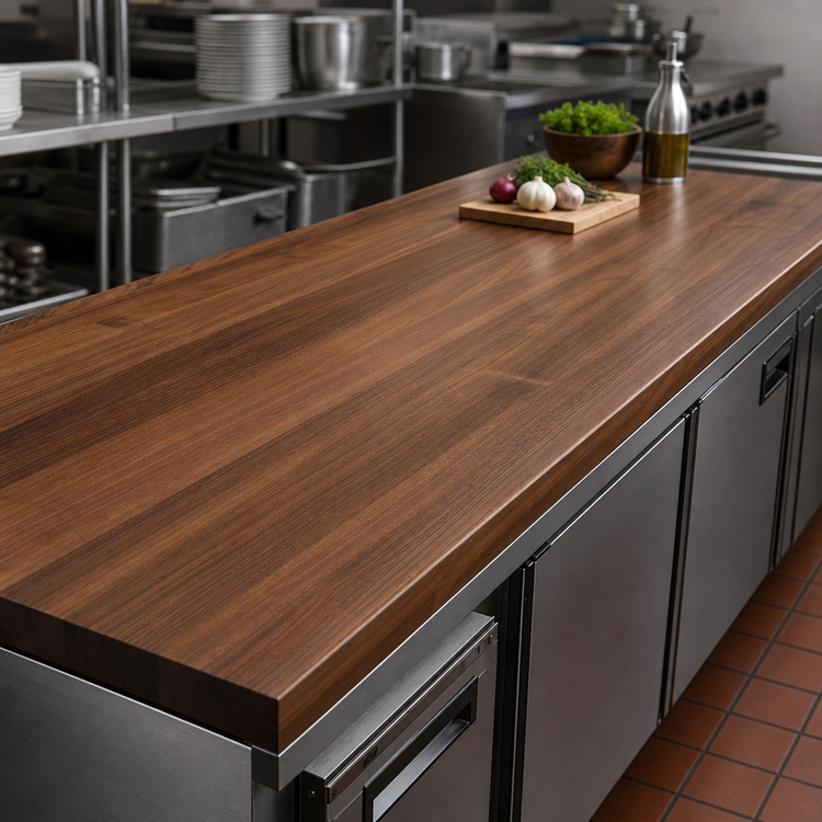 Product image #4 for John Boos Boos Block 108" x 27" American Black Walnut Edge Grain Kitchen Countertop