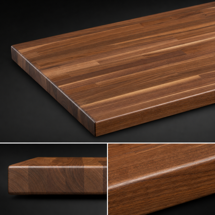 Product image #4 for Boos Block American Black Walnut Blended Edge Grain Kitchen Countertop, 12 x 25 x 1-1/2 Inch, Varnique Finish