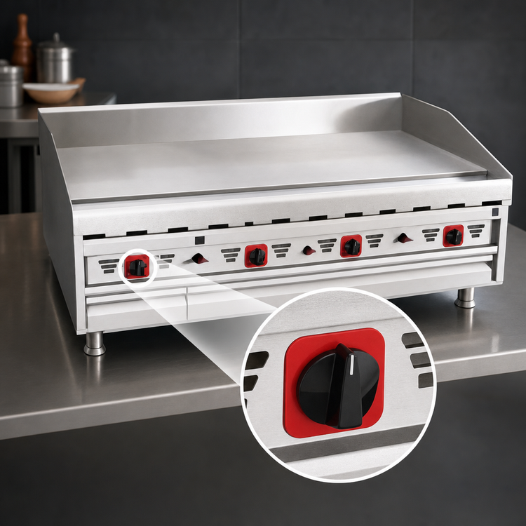Product image #4 for MagiKitch'n MKG-48 Countertop Gas Griddle with 47-3/4-Inch x 24-Inch Cooking Surface, 1-Inch Polished Steel Plate
