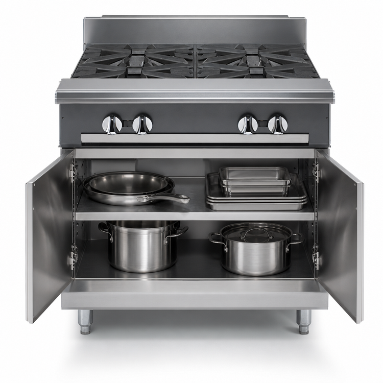 Product image #4 for Vulcan V Series 36-Inch Heavy Duty Gas Range with (2) 18-Inch French Tops and Cabinet Base