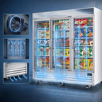 Thumbnail image #4 for Everest Refrigeration EMGF69 69 Cu. Ft. Three-Section Glass Door Merchandiser Freezer, White, Bottom-Mounted Refrigeration