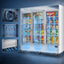 Thumbnail image #4 for Everest EMGF69 Three-Section 69 cu. ft. Glass Door Merchandiser Freezer