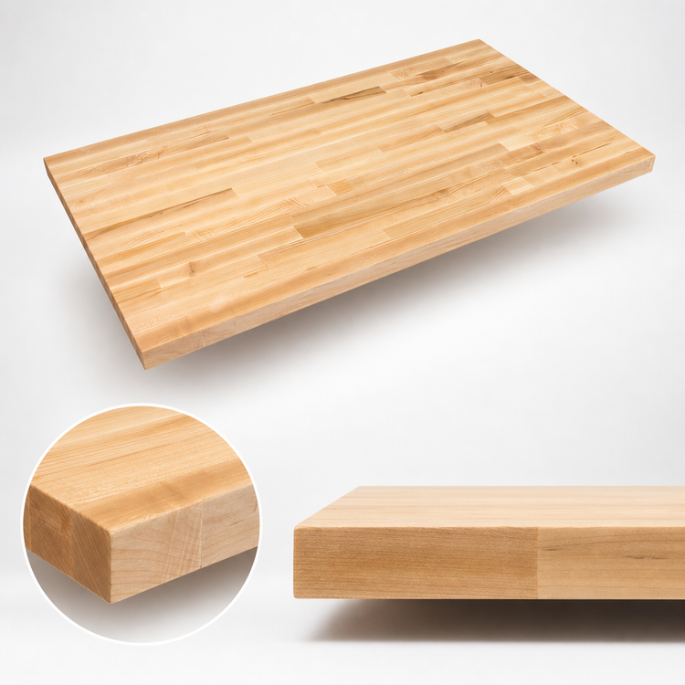 Product image #4 for John Boos Boos Block 60-Inch x 32-Inch Northern Hard Rock Maple Blended Edge Grain Kitchen Countertop, Varnique Finish