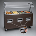 Thumbnail image #4 for Vollrath 2-Series 3-Well Mobile Hot Food Station with Lit Buffet Breath Guard and Enclosed Storage Base, Walnut Woodgrain