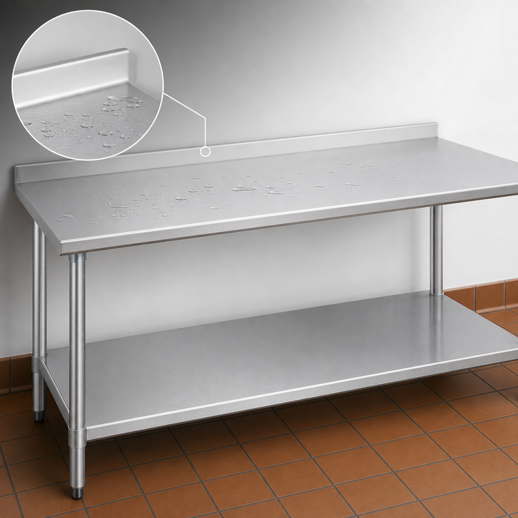 Product image #4 for Eagle Budget Series 108-Inch x 36-Inch Stainless Steel Work Table with Rear Upturn and Adjustable Undershelf
