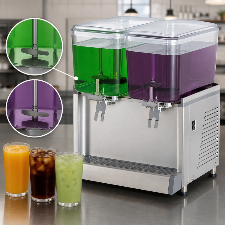 Product image #4 for Crathco Simplicity Bubbler Twin Standard Dual-Bowl Pre-Mix Cold Beverage Dispenser, 4.75 Gallons Each, 120V