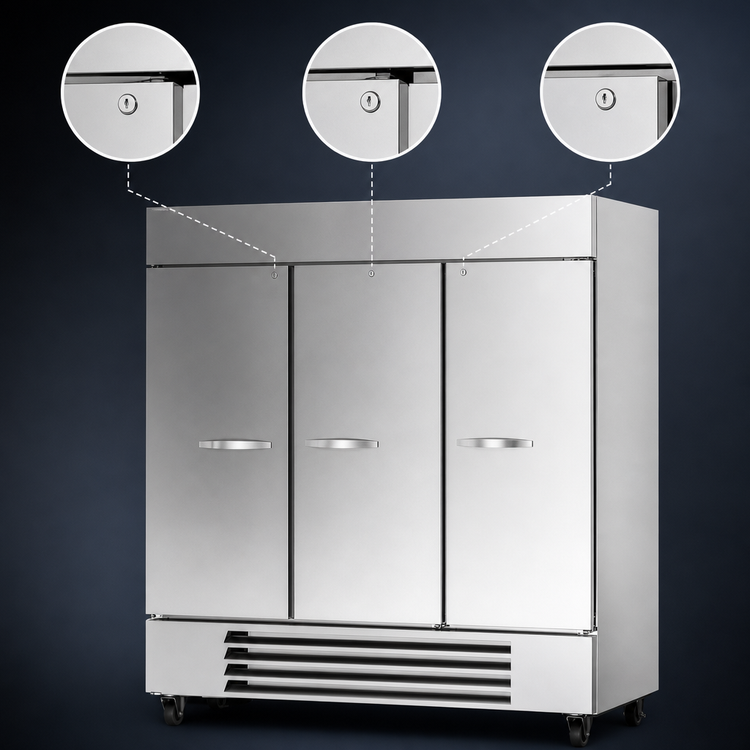 Product image #5 for Beverage-Air Horizon Series Three-Section Dual-Temperature Reach-In Refrigerator/Freezer
