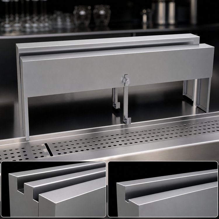 Product image #4 for Glastender DSRC-35 Double 35-Inch Stainless Steel Speed Rail Locking Cover