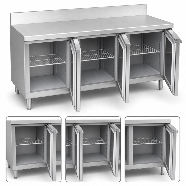 Product image #4 for La Rosa Refrigeration 72-Inch Three-Section Reach-In Work Top Freezer Base