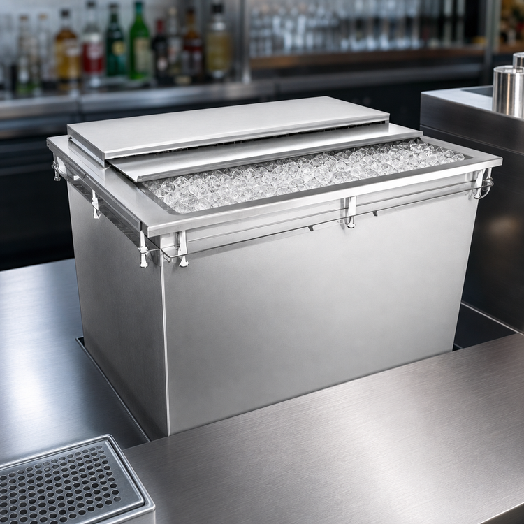 Product image #4 for Glastender Drop-In Ice Bin with Built-In 10-Circuit Cold Plate, 89 lb Capacity