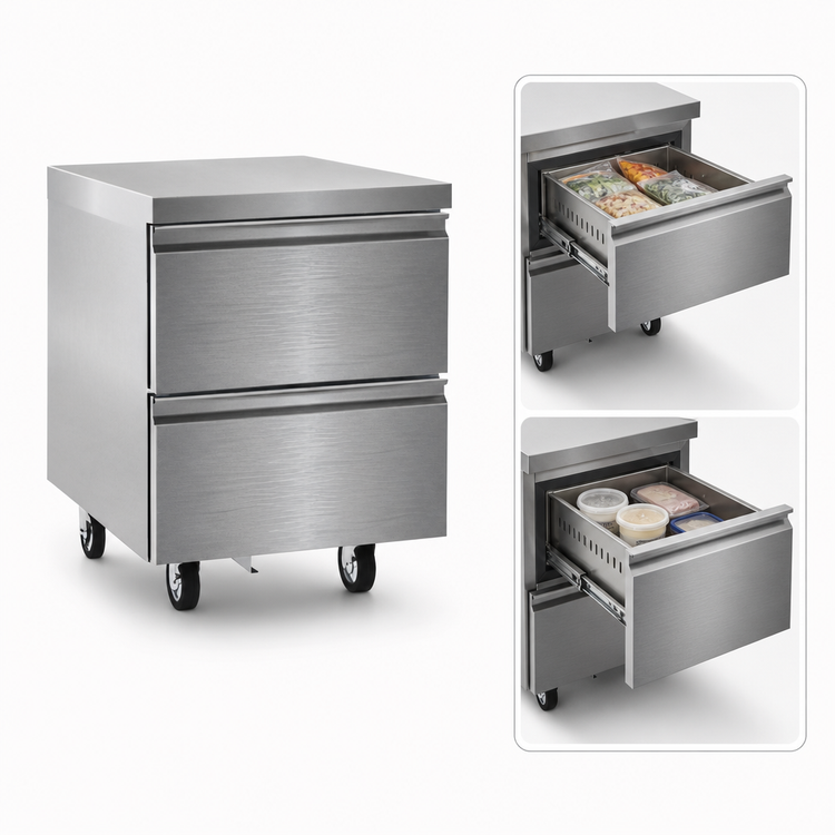 Product image #4 for Delfield 27-Inch One-Section Two-Drawer Self-Contained Undercounter Freezer Base