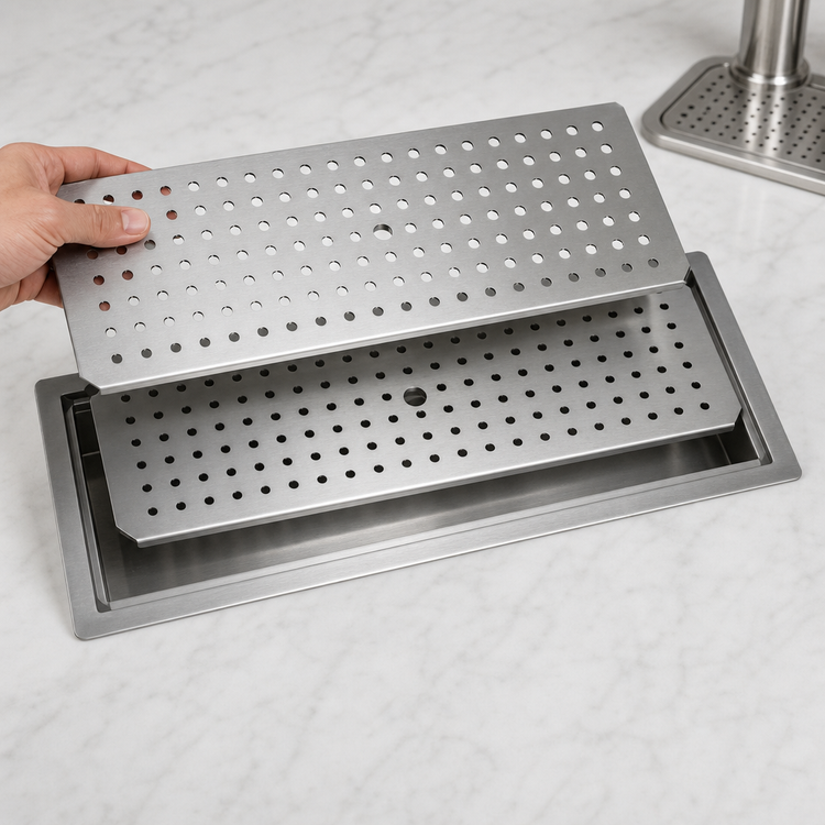Product image #4 for Glastender 30 Inch x 12 Inch Drop-In Stainless Steel Drip Tray Trough