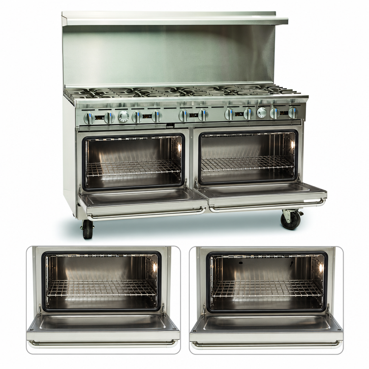 Product image #4 for Imperial Pro Series IR-10 60-Inch Gas Restaurant Range with 10 Open Burners and 2 Standard Ovens
