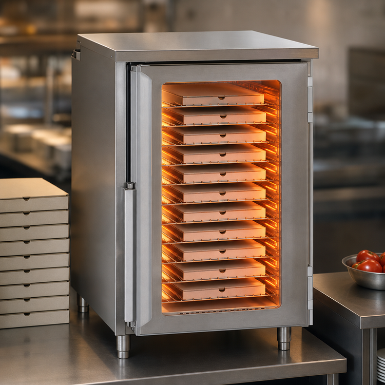 Product image #4 for Handy Line Countertop Heated Pizza Holding Cabinet, Holds 13 17-Inch Pizza Boxes, Stainless Steel, See-Thru Lexan Door