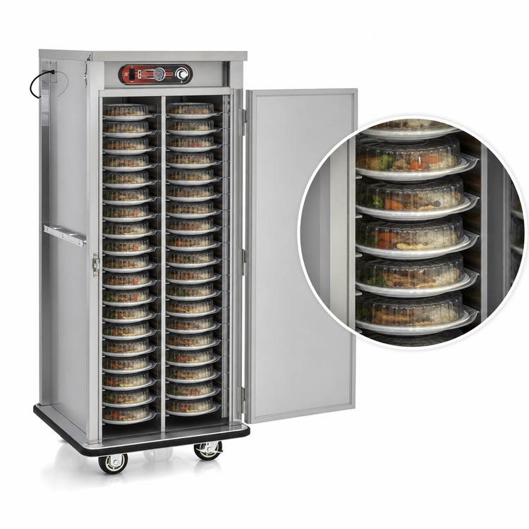 Product image #5 for FWE E-Series E-480-XL Electric Heated Banquet Cart, Single Door, 48 Covered Plates