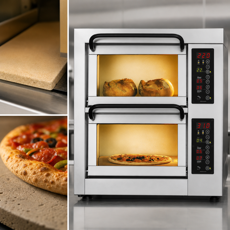 Product image #4 for PizzaMaster PM 452ED-2 Countertop Electric Stone Hearth Pizza Oven with 2 Independent Chambers