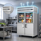 Thumbnail image #4 for Everest Refrigeration EGSH4 Two-Section Reach-In Refrigerator, 48.0 cu. ft., Combination Glass/Solid Half Doors, Stainless Steel