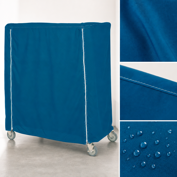 Product image #4 for Metro Mariner Blue Banquet Cart Cover for 72 x 24 x 74 Inch Carts