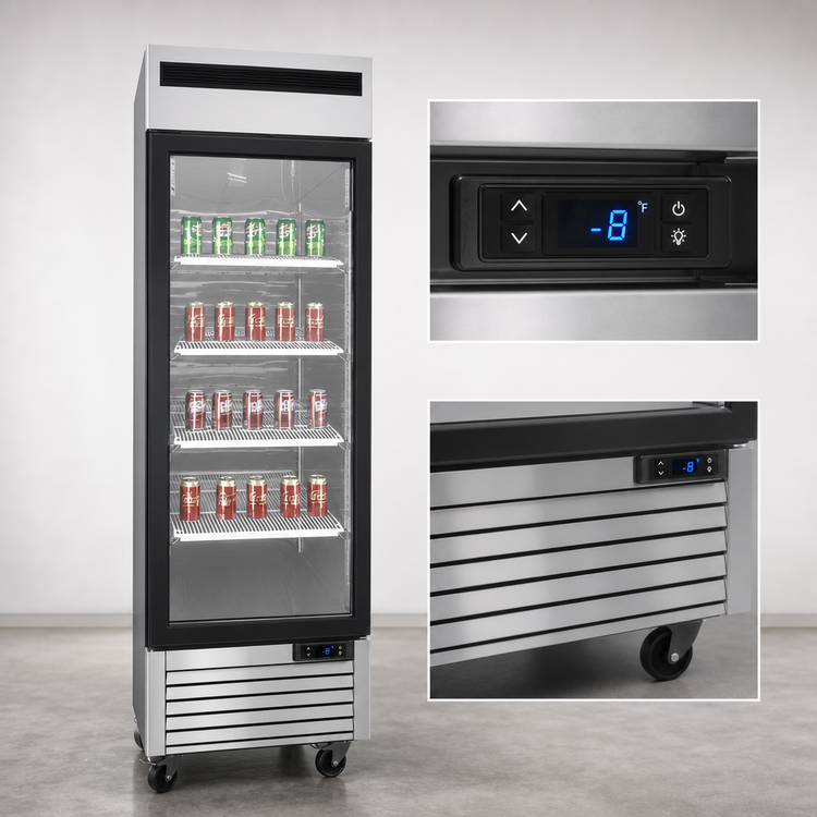 Product image #5 for Atosa One-Section Glass Door Reach-In Freezer Merchandiser, Left-Hinged, 19.1 Cu. Ft.