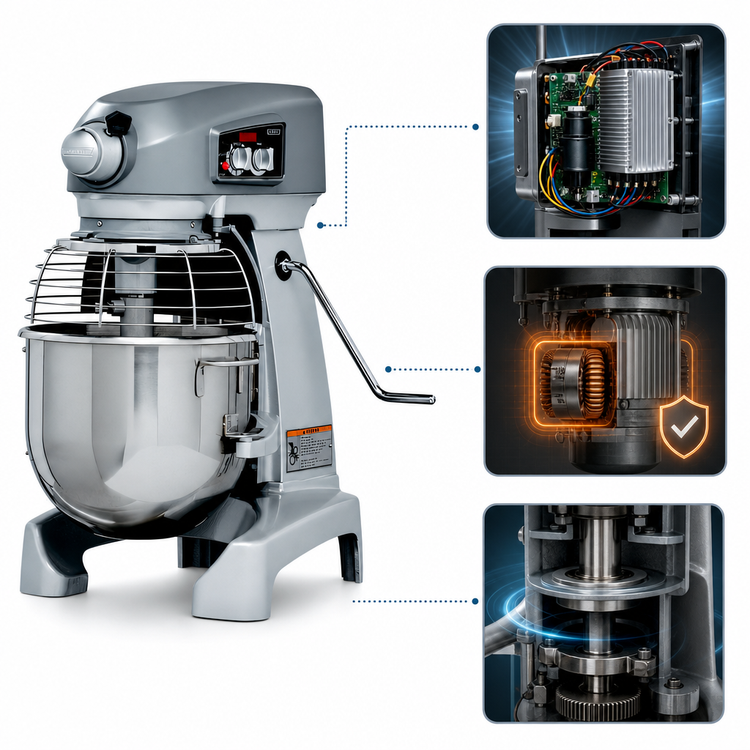 Product image #4 for Hobart Legacy+ HL200C-1STD 20-Quart Countertop Planetary Mixer with Maximum Security Correctional Package