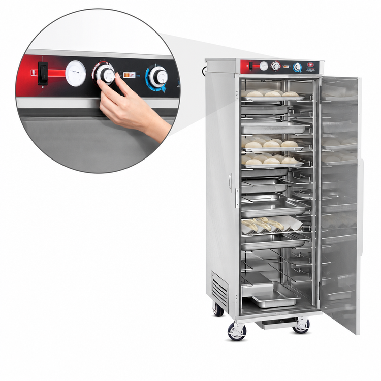 Product image #5 for Mobile Stainless Steel Proofing and Holding Cabinet with Humidified Heat, 12 Pair Universal Tray Slides
