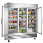 Thumbnail image #4 for Hurakan by Equip.me HKN-GXE72R3E 81-Inch 3-Door Reach-In Refrigerator, 72 Cu. Ft., Stainless Steel