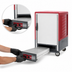 Thumbnail image #4 for Metro C5 3 Series Mobile Half-Height Heated Holding Cabinet with Full-Length Solid Door, Lip Load Slides, Red, 17-Pan Capacity
