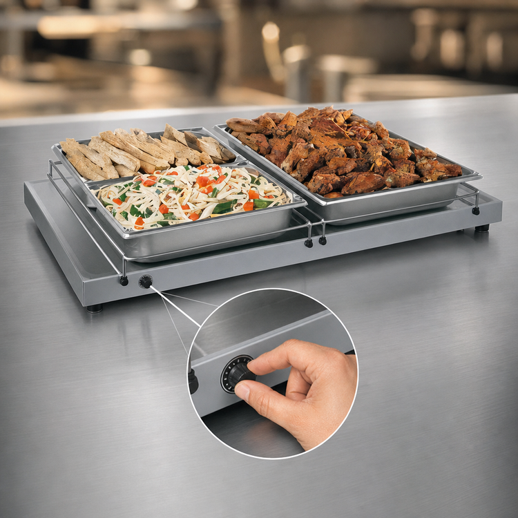 Product image #4 for Hatco Glo-Ray 54-Inch Freestanding Heated Shelf, 6-Inch Deep, Stainless Steel Top