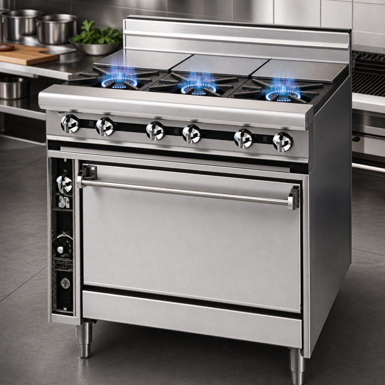 Product image #4 for Titan JTRH-3ST-36 36-Inch Heavy Duty Gas Split Top Range with Standard Oven