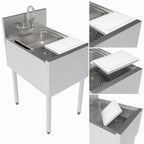 Thumbnail image #5 for Perlick Corporation Top Shelf TSF18PS-SBR 18-Inch 1-Compartment Stainless Steel Underbar Prep Sink with Cutting Board and Glass Rinser