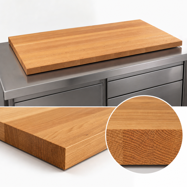 Product image #4 for John Boos Appalachian Red Oak Edge Grain Island Countertop, 72 x 32 x 1-1/2 Inch, Varnique Finish