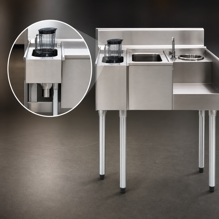 Product image #4 for Eagle 2200 Series Underbar Ice Bin/Cocktail Station with Blender Station, Right Ice Bin, 36 x 24 Inches