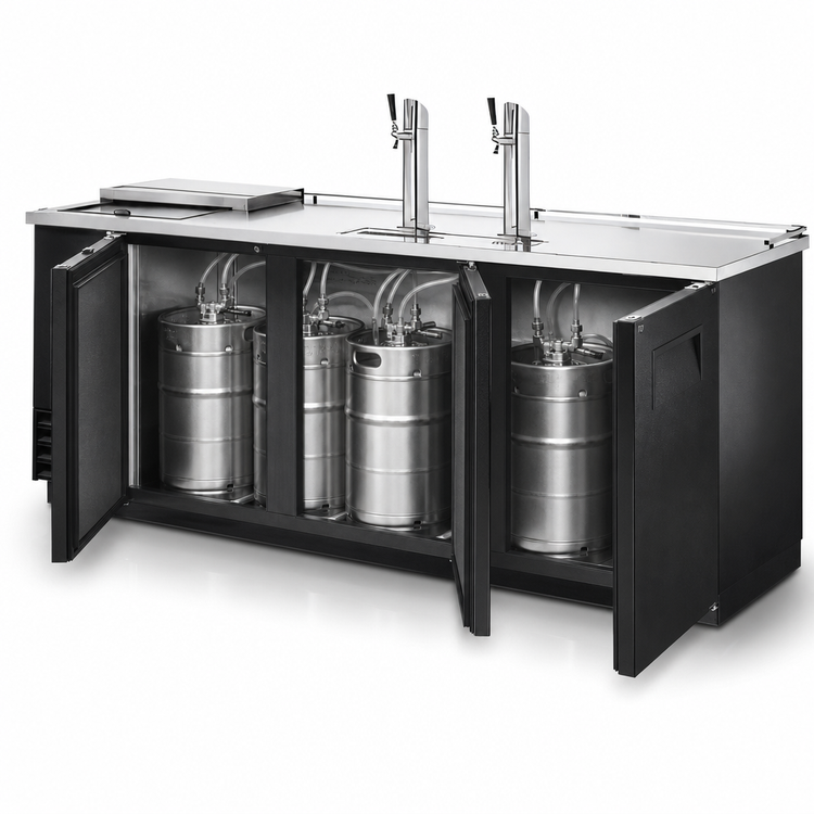 Product image #4 for True TDD-4CT-HC Club Top Draft Beer Cooler, 4 Half-Barrel Keg Capacity, 2 Columns