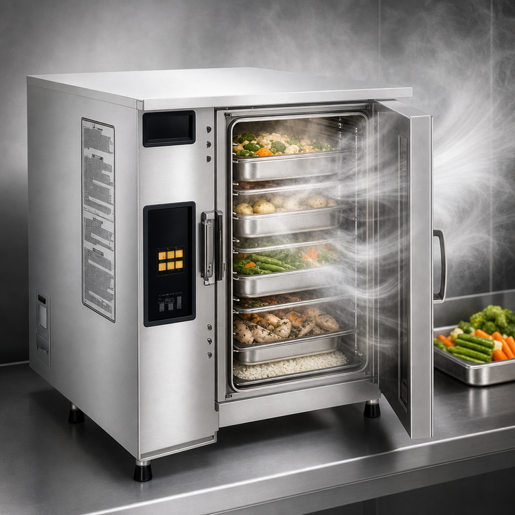Product image #4 for AccuTemp Evolution 6-Pan Connectionless Boilerless Countertop Convection Steamer, 440V, 3-Phase, 12 kW