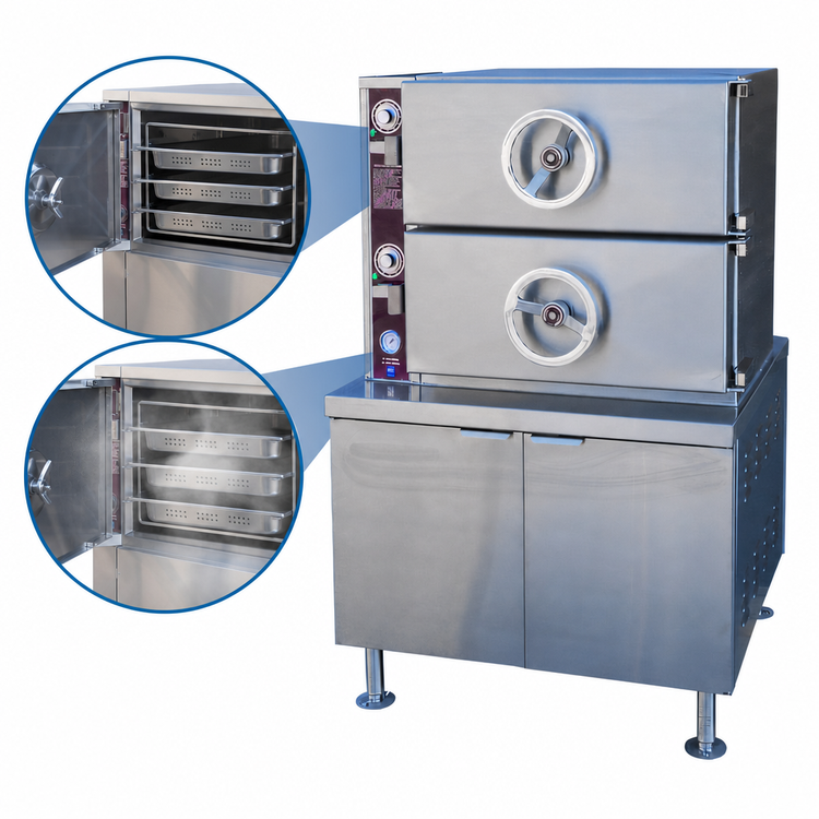 Product image #4 for Southbend Steam DDA-2S Do-All Dual-Pressure Direct Steam Steamer with 2 Compartments and 36-Inch Cabinet Base