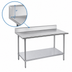 Thumbnail image #4 for Advance Tabco Premium Series 144-Inch x 30-Inch 304 Stainless Steel Work Table with 5-Inch Backsplash and Galvanized Undershelf