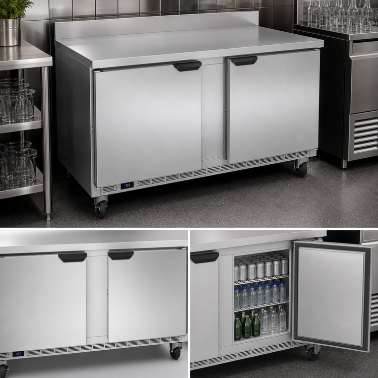 Product image #5 for Beverage-Air WTF60AHC 60-Inch Two-Section Worktop Freezer with Solid Doors