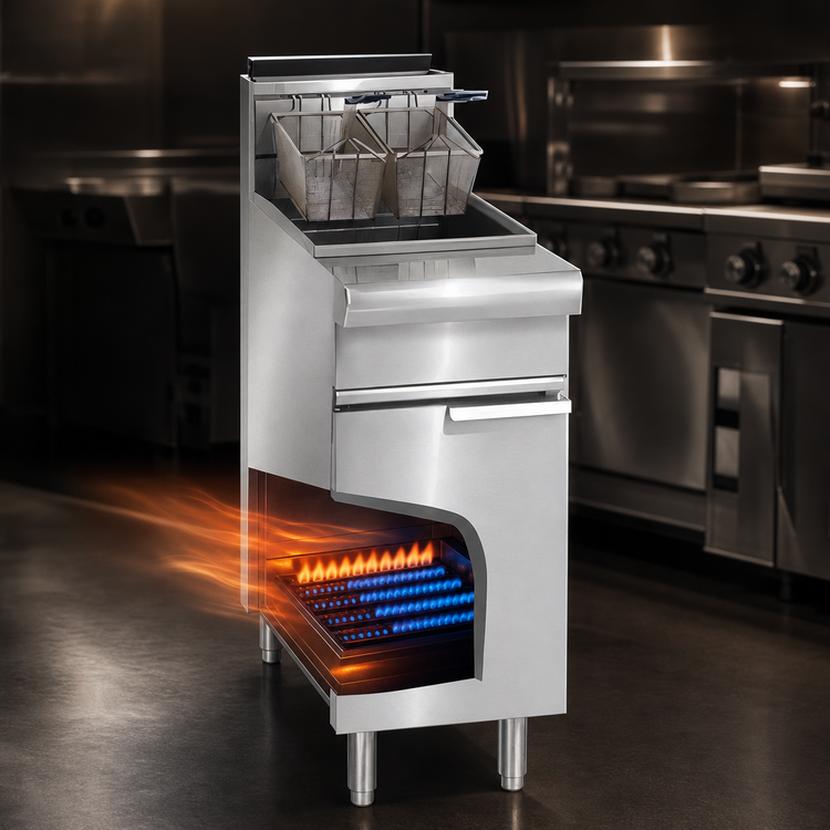 Product image #4 for Imperial Restaurant Series Range Match Gas Floor Fryer, 75 lb. Capacity