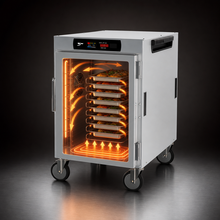 Product image #5 for Metro HotBlox™ Wide 8-Pan Insulated Heated Holding Cabinet, Half-Height Mobile, Digital Touchscreen, Clear Door