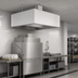 Thumbnail image #5 for SimpleSpec Type II Dishwasher Canopy Hood with Exhaust Collar, Ceiling Mount, 64 x 48 x 24 Inches, for 44-Inch Conveyor Dish Machines
