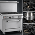 Thumbnail image #4 for Southbend Ultimate 24-Inch Gas Restaurant Range with 4 Open Burners, Cabinet Base, and Backriser with Hi-Shelf
