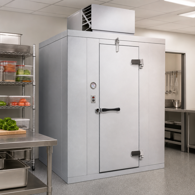 Product image #4 for Polar-Pak Indoor Walk-In Freezer with Floor, Top-Mounted Self-Contained Refrigeration, Nominal 6' x 8'