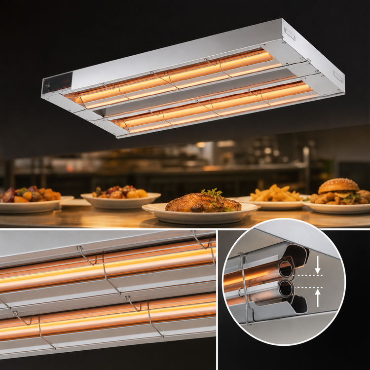 Product image #4 for Hatco Glo-Ray 42-Inch Double-Rod Infrared Strip Heater, 1.35 kW, Unlighted, Aluminum