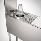 Thumbnail image #5 for Perlick Corporation Top Shelf TSF8PS-BRT 8-Inch Freestanding Stainless Steel Underbar Prep Sink with Cutting Board, Glass Rinser & Tool Well Faucet