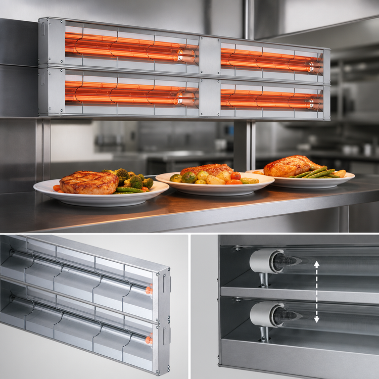 Product image #4 for Hatco Glo-Ray 36-Inch Double Lighted Infrared Strip Heater, Aluminum, 1.33 kW