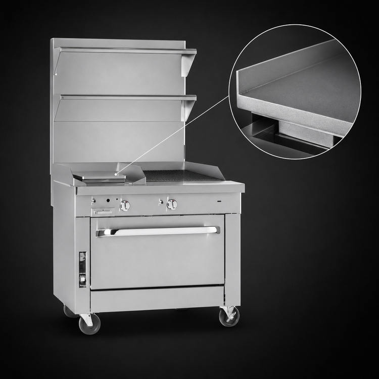 Product image #4 for Southbend Platinum 32-Inch Heavy Duty Gas Range with 16-Inch Griddle, 16-Inch Charbroiler, and Convection Oven